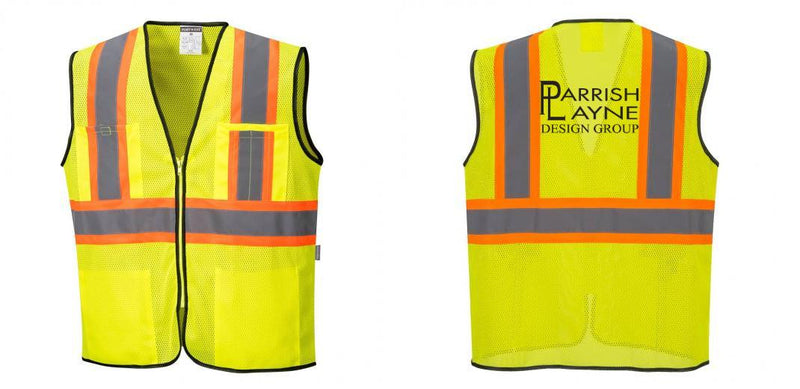 Custom Yellow Mesh Class 2 Reflective Safety Vest with Pockets