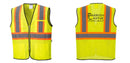 Custom Yellow Mesh Class 2 Reflective Safety Vest with Pockets