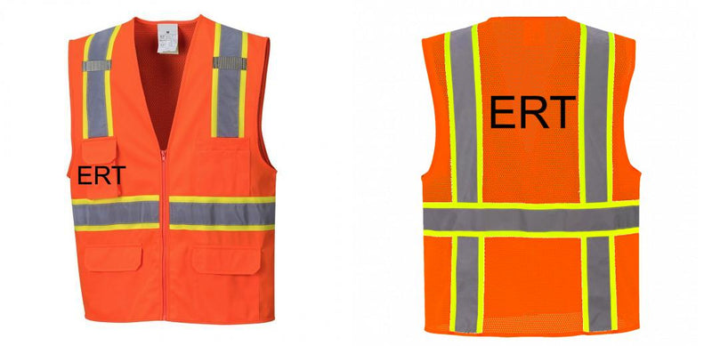 Custom Orange Class 2 Safety Vest with Cooling Mesh Back