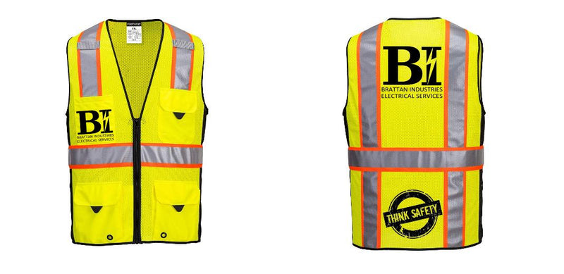 Hi-Vis Yellow/Black Ultra Cool Surveyor Vest – Mesh, Reflective, ANSI Class 2