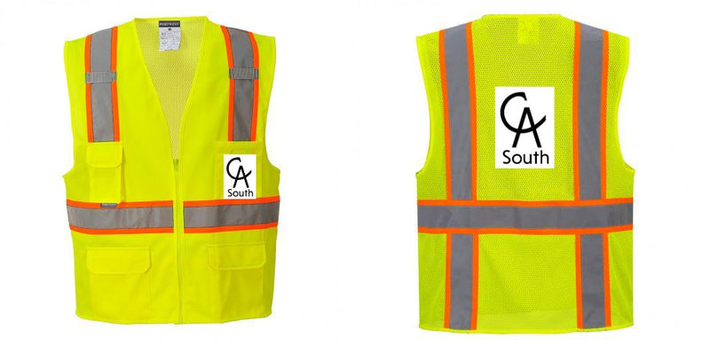 Custom Yellow Class 2 Safety Vest with Cooling Mesh Back