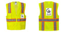 Custom Yellow Class 2 Safety Vest with Cooling Mesh Back