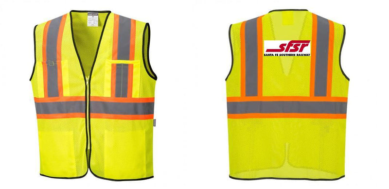 Custom Yellow Mesh Class 2 Reflective Safety Vest with Pockets
