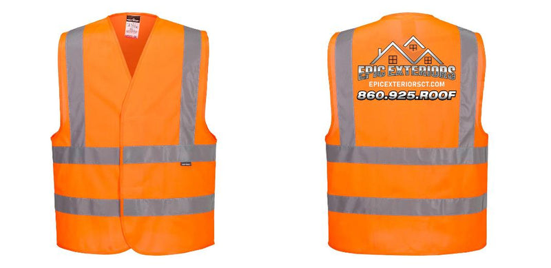 Custom Hi-Vis ORANGE Class 2 Reflective Safety Vest