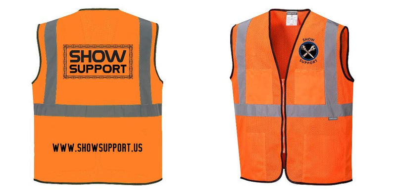 Custom Lightweight High Visibility ORANGE Tampa Mesh Vest
