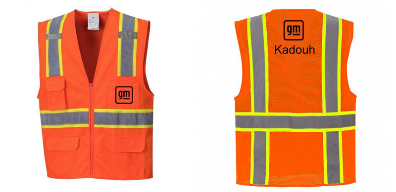 Custom Orange Class 2 Safety Vest with Cooling Mesh Back
