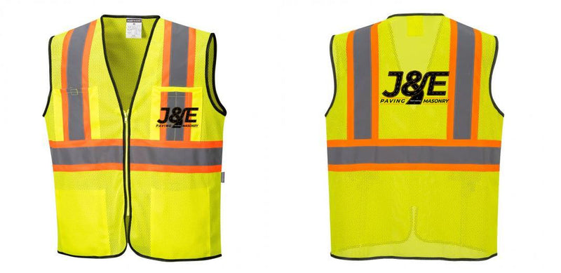 Custom Yellow Mesh Class 2 Reflective Safety Vest with Pockets