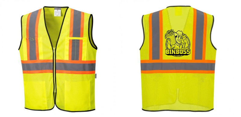 Custom Yellow Mesh Class 2 Reflective Safety Vest with Pockets