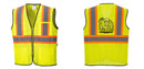 Custom Yellow Mesh Class 2 Reflective Safety Vest with Pockets