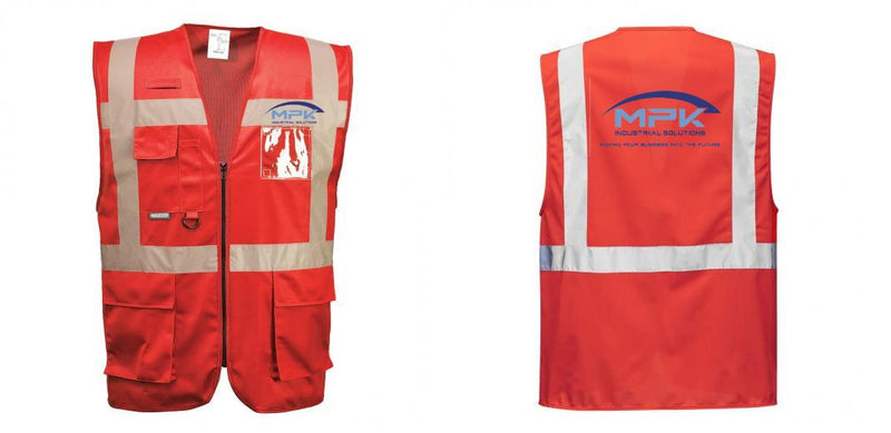 Custom RED Professional Executive Style Safety Vest
