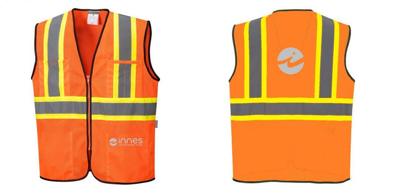 Mesh Class 2 Safety Vest with Pockets Hi Vis Reflective
