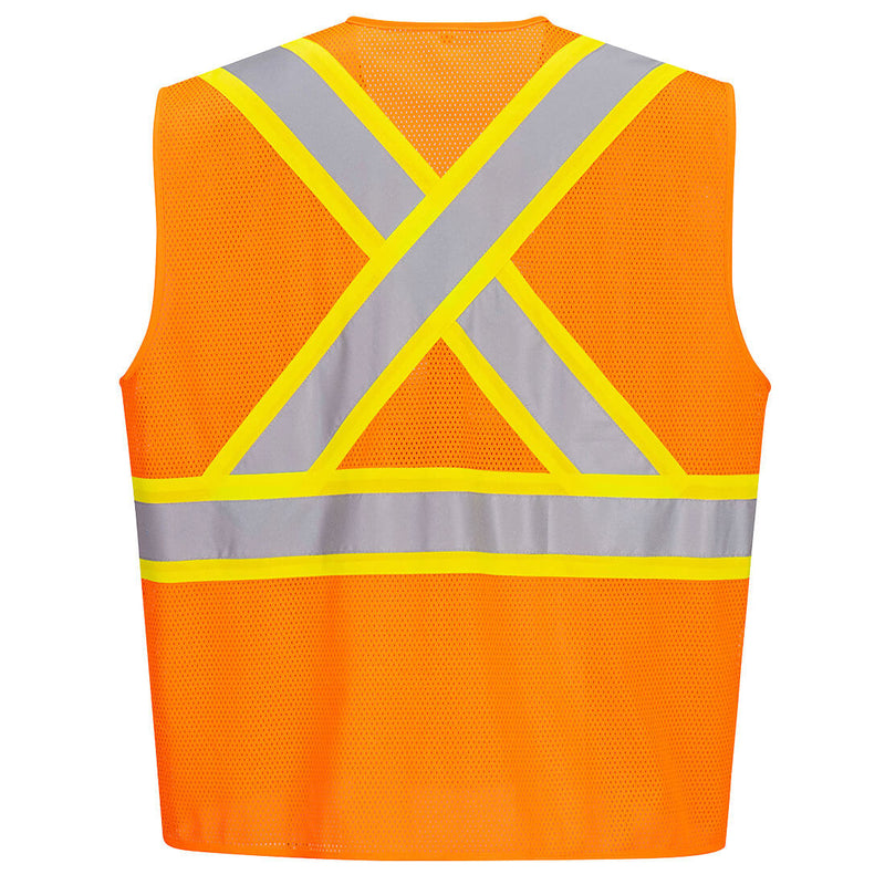 X-Back ORANGE Mesh Contrast Tape Vest