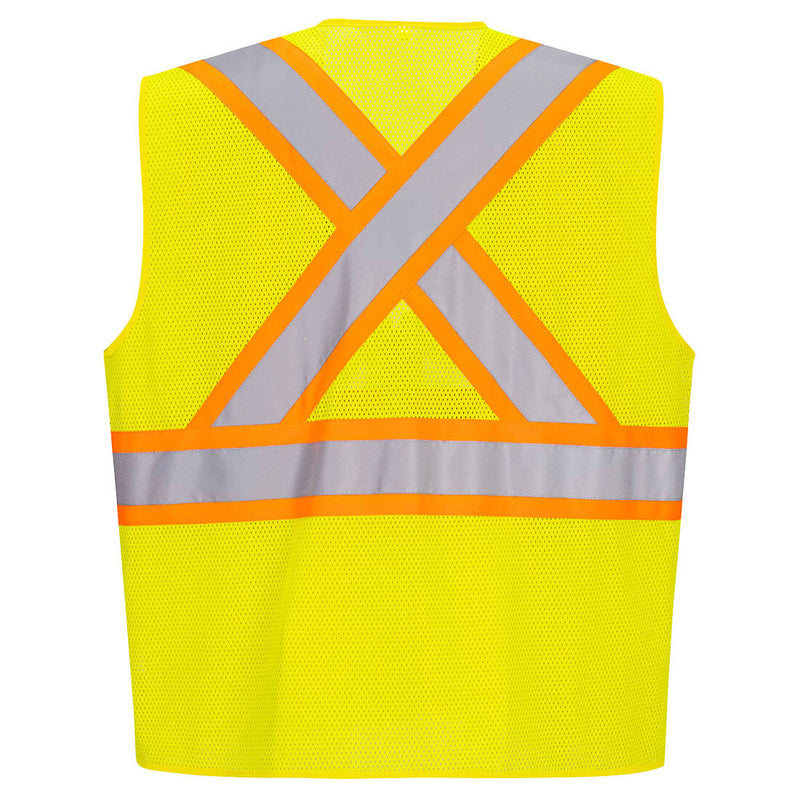 X-Back YELLOW Mesh Contrast Tape Vest