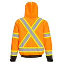 Custom Hi-Vis ORANGE Winter Bomber Jacket with X-Back & Contrast Tape