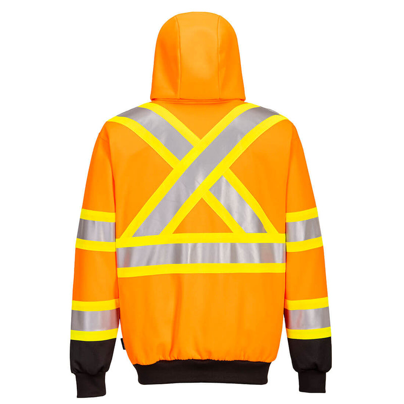 Reflective X-Back Hi-Vis ORANGE Hoodie