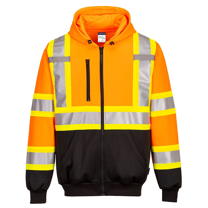 Reflective X-Back Hi-Vis ORANGE Hoodie