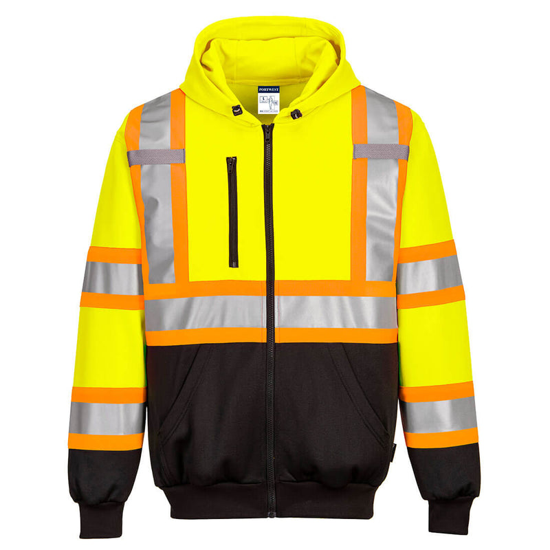 Reflective X-Back Hi-Vis YELLOW Hoodie