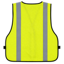 Back view of custom yellow economy mesh safety vest with hook-and-loop closure