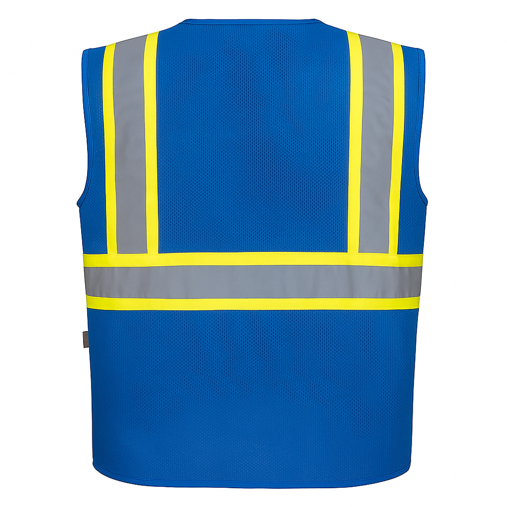 【BLUE】Mesh Vest Royal Blue Mesh Vest, Non-ANSI, Enhanced Visibility, L-Xl | TSS