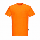 Front view of orange Non-ANSI short-sleeve safety T-shirt with chest pocket