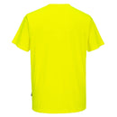 Back view of yellow Non-ANSI short-sleeve safety T-shirt with chest pocket