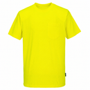 Front view of yellow Non-ANSI short-sleeve safety T-shirt with chest pocket