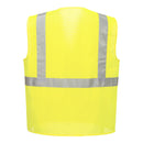 Back view of yellow hook-and-loop economy mesh ANSI Class 2 safety vest