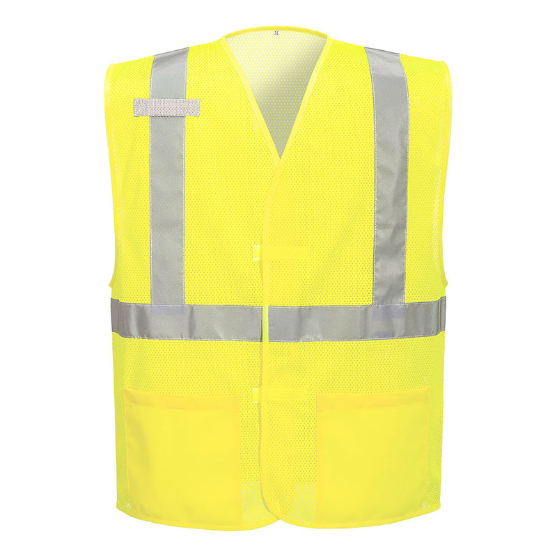Custom Yellow Hook-and-Loop Economy Mesh Safety Vest – ANSI Class 2