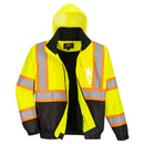 Custom Reflective Hi-Vis 2-in-1 Winter Bomber Jacket in Yellow/Black