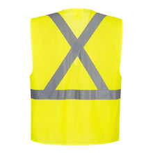 Load image into Gallery viewer, Custom Hi-Vis YELLOW Mesh X Back Executive Vest
