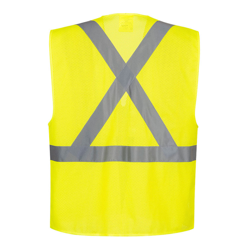 Custom Hi-Vis YELLOW Mesh X Back Executive Vest