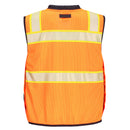 Back view of orange and black premium ANSI Class 2 surveyor safety vest