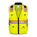 Front view of custom yellow and black Expert Pro surveyor safety vest