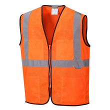 Load image into Gallery viewer, Custom Lightweight High Visibility ORANGE Tampa Mesh Vest
