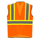 Custom Orange Mesh Class 2 Reflective Safety Vest with Pockets Hi Vis