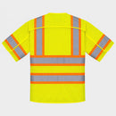 Back view of yellow ANSI Class 3 short-sleeve breakaway mesh safety vest