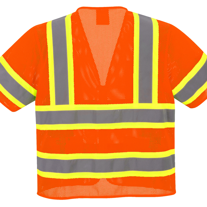 Custom Class 3 Orange Safety Vest Sleeved Hi-Vis with Pockets