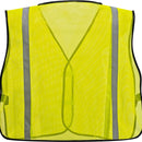 Back view of yellow economy mesh safety vest