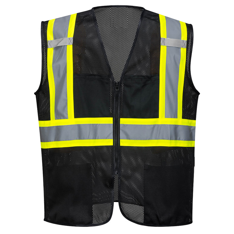 Black Safety Vest Front View