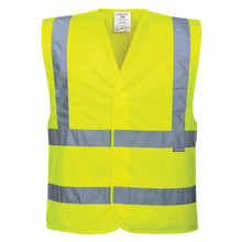 Load image into Gallery viewer, Custom Logo Reflective Yellow Safety Vest - ANSI Class 2 Front View
