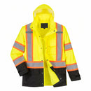 Custom Yellow/Black Hi-Vis Class 3 Multi-Pocket Rain Jacket