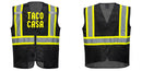 Custom Black Safety Vest Reflective High Visibility with Pockets