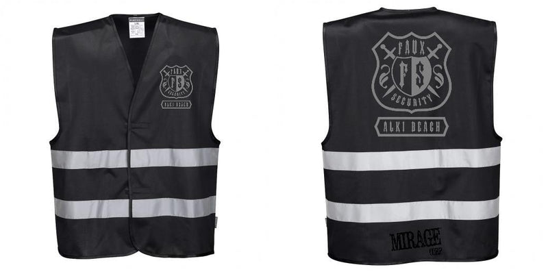 Custom Black Safety Vest Reflective Work & Event Vest Lightweight