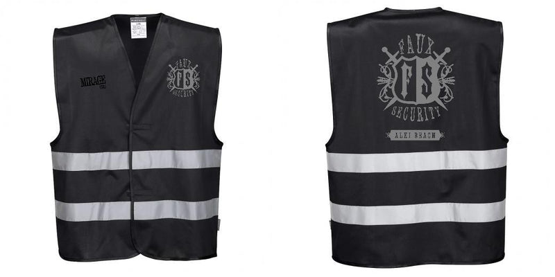 Custom Black Safety Vest Reflective Work & Event Vest Lightweight