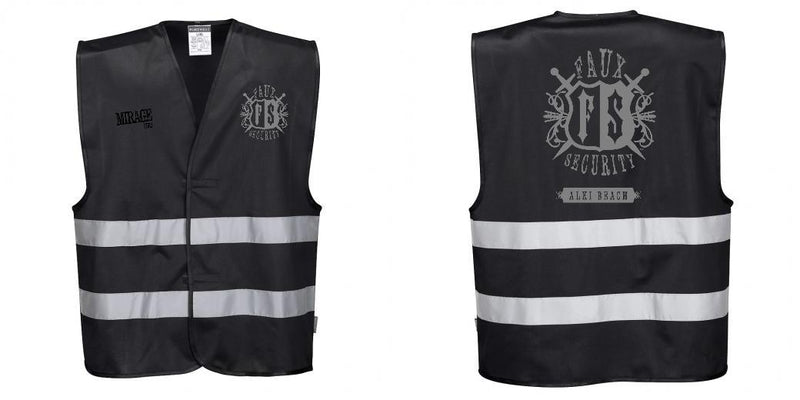 Custom Black Safety Vest Reflective Work & Event Vest Lightweight
