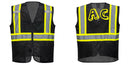 Custom Black Safety Vest Reflective High Visibility with Pockets