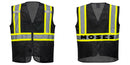 Custom Black Safety Vest Reflective High Visibility with Pockets