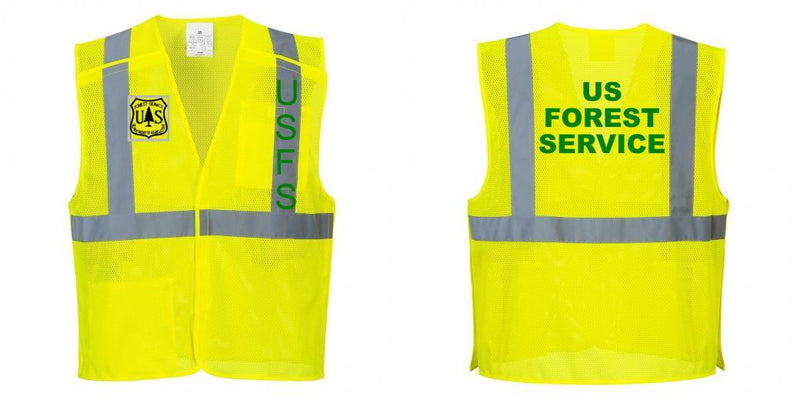 Custom Breakaway Class 2 Yellow Safety Vest Hi-Vis Reflective Breathable Mesh