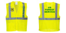 Custom Breakaway Class 2 Yellow Safety Vest Hi-Vis Reflective Breathable Mesh