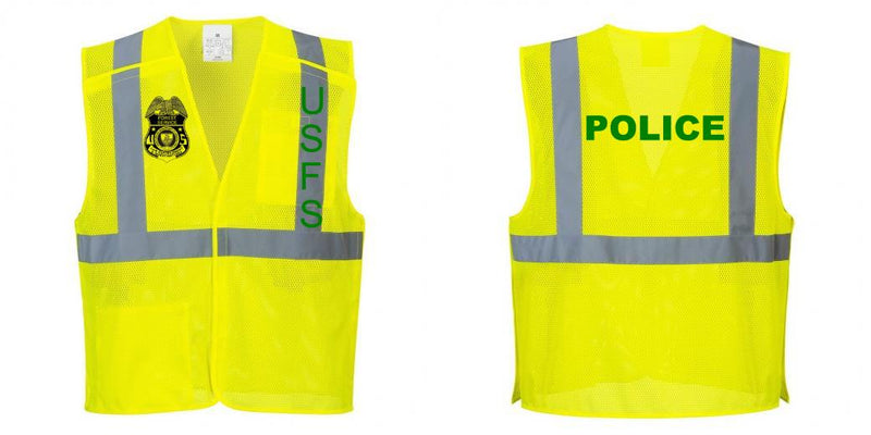 Custom Breakaway Class 2 Yellow Safety Vest Hi-Vis Reflective Breathable Mesh